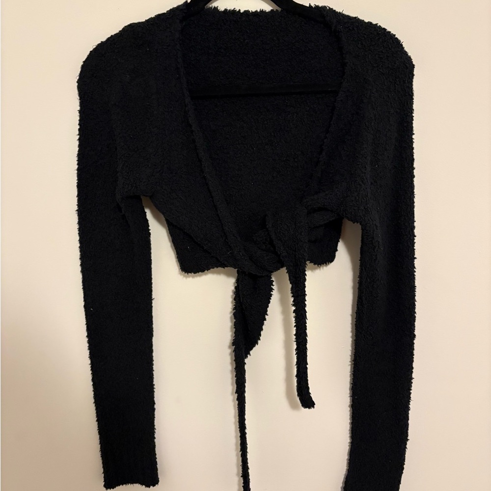 SKIMS Black Tie-Front Cardigan